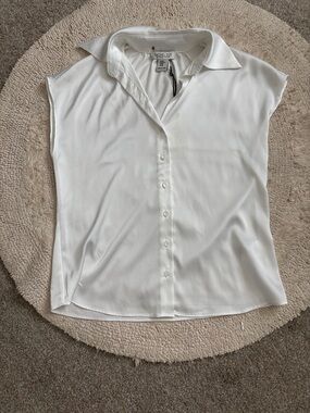 Rachel Zoe brand satin shirt sleeve blouse